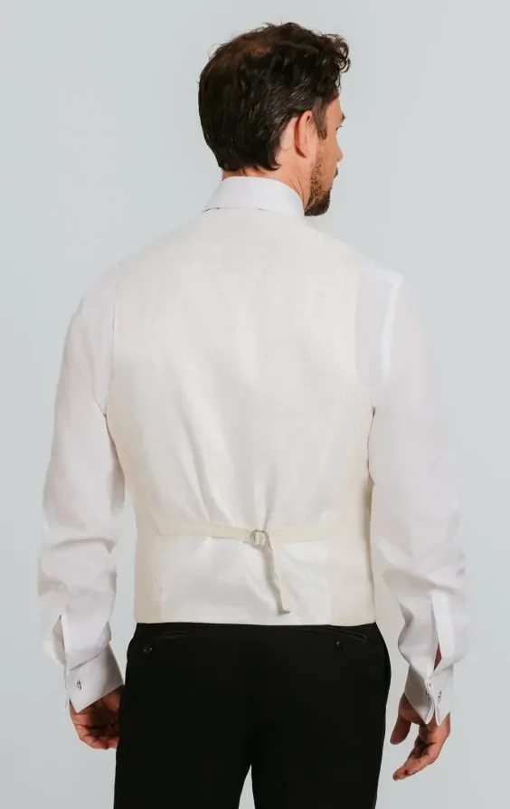 White Double Breasted Waistcoat thumbnail 4