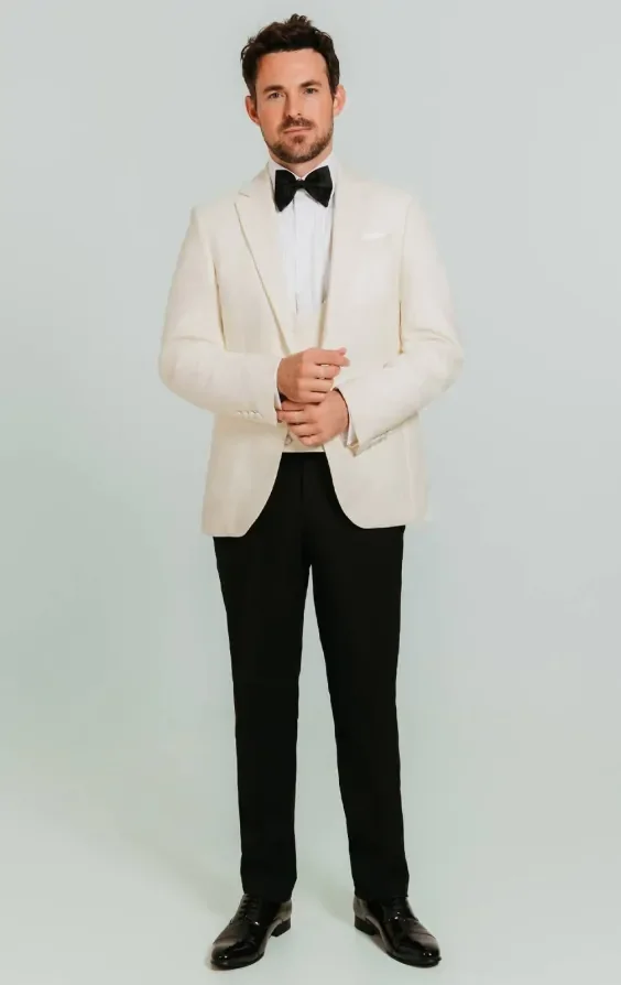 White Notch Lapel 3 Piece Tuxedo thumbnail 3