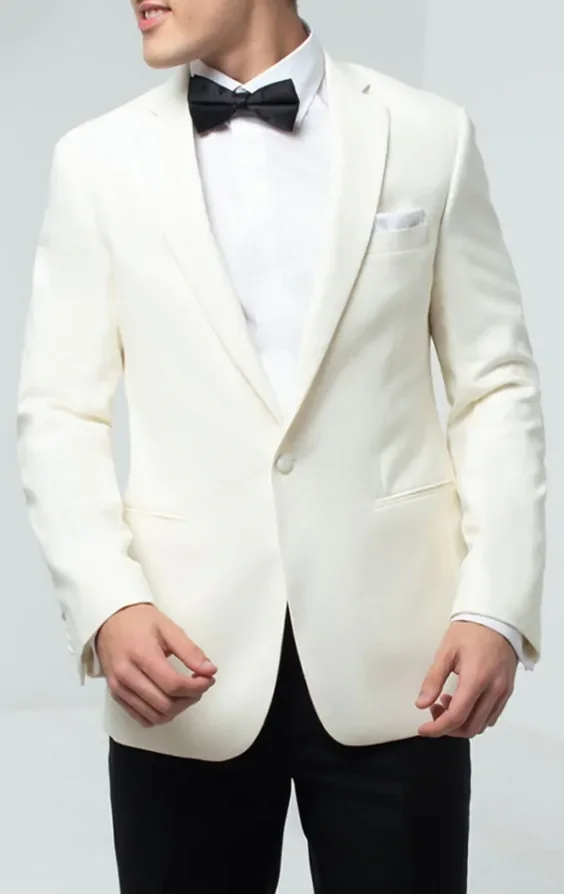 White Notch Lapel Tuxedo Jacket thumbnail 2