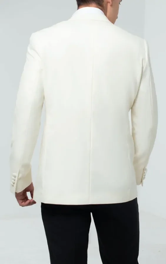 White Notch Lapel Tuxedo Jacket thumbnail 3