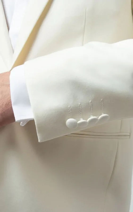 White Notch Lapel Tuxedo Jacket thumbnail 4