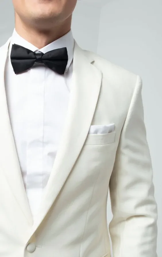 White Notch Lapel Tuxedo Jacket thumbnail 5