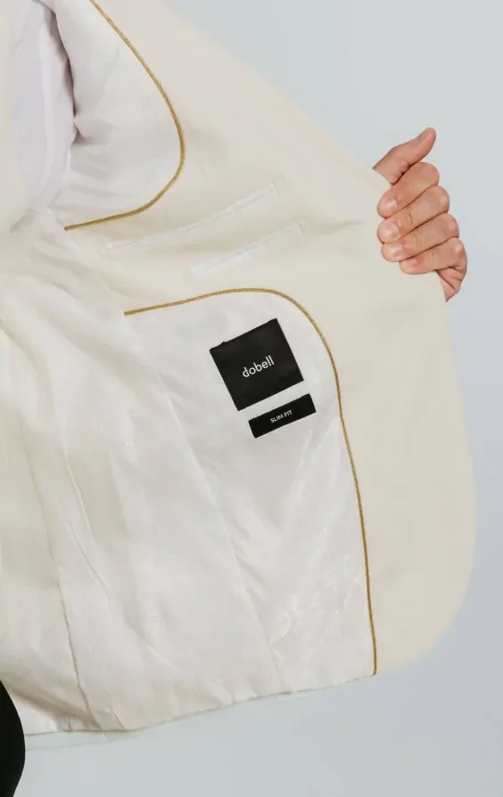 White Peak Lapel Slim Fit Tuxedo Jacket thumbnail 6