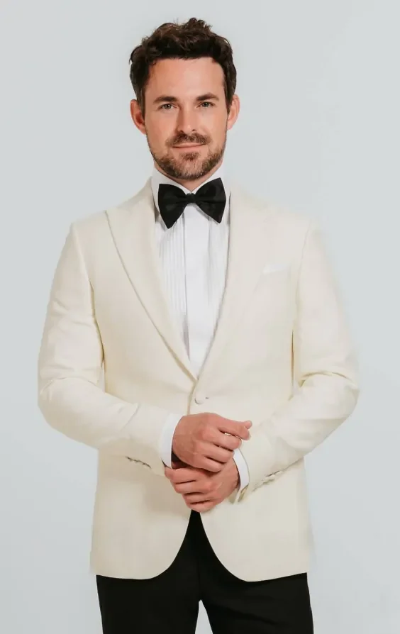 White Peak Lapel Slim Fit Tuxedo thumbnail 2