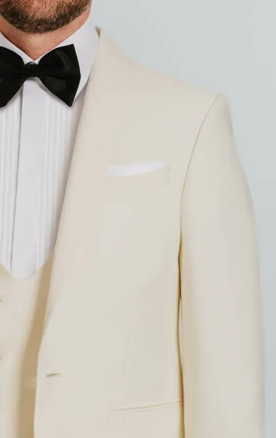 White Shawl Lapel 3 Piece Tuxedo thumbnail 6