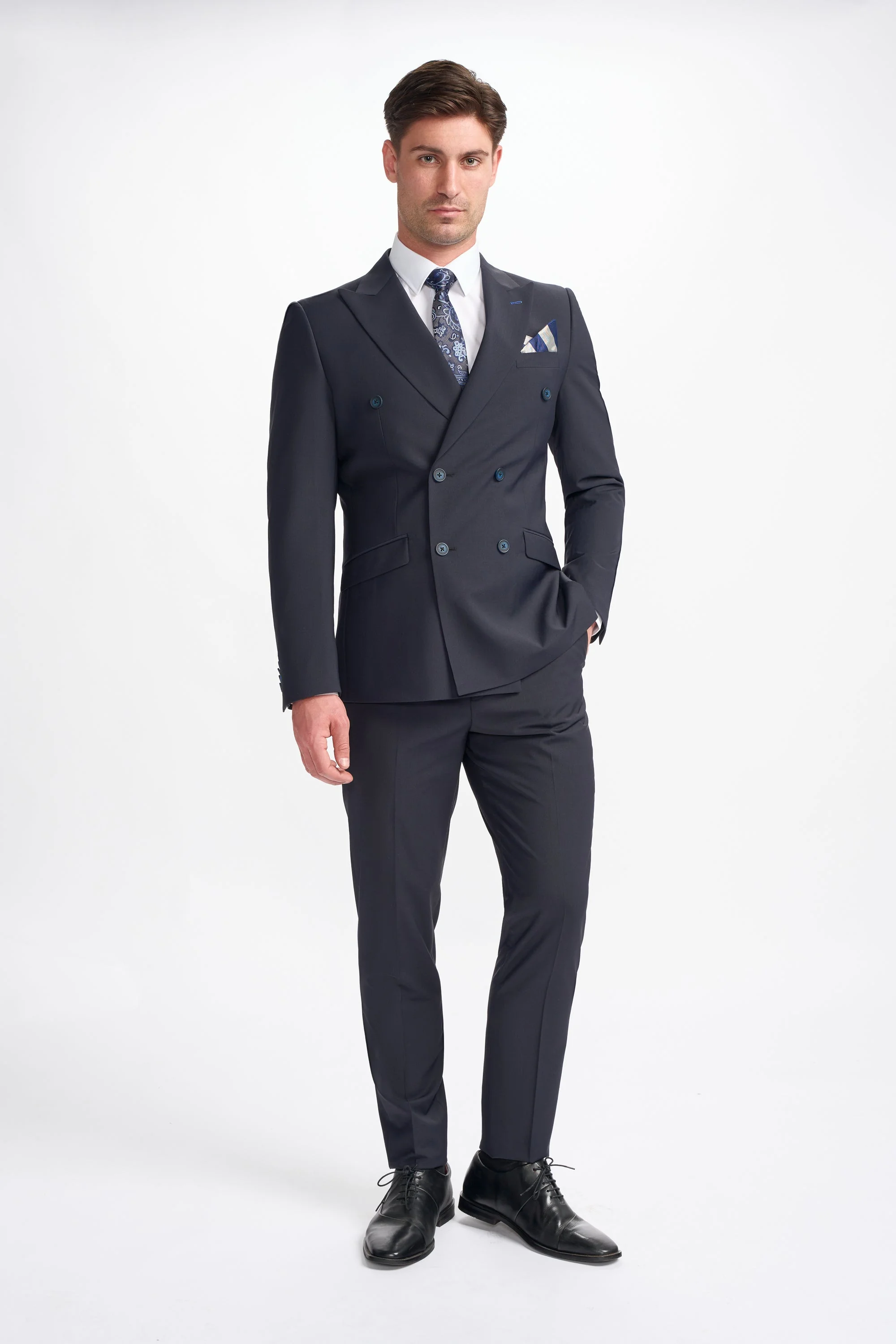 Bond Midnight Navy Double Breasted Two Piece Suit thumbnail 2