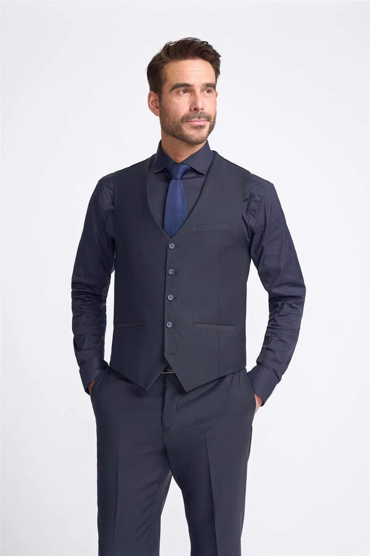 Bond Midnight Navy Waistcoat thumbnail 2