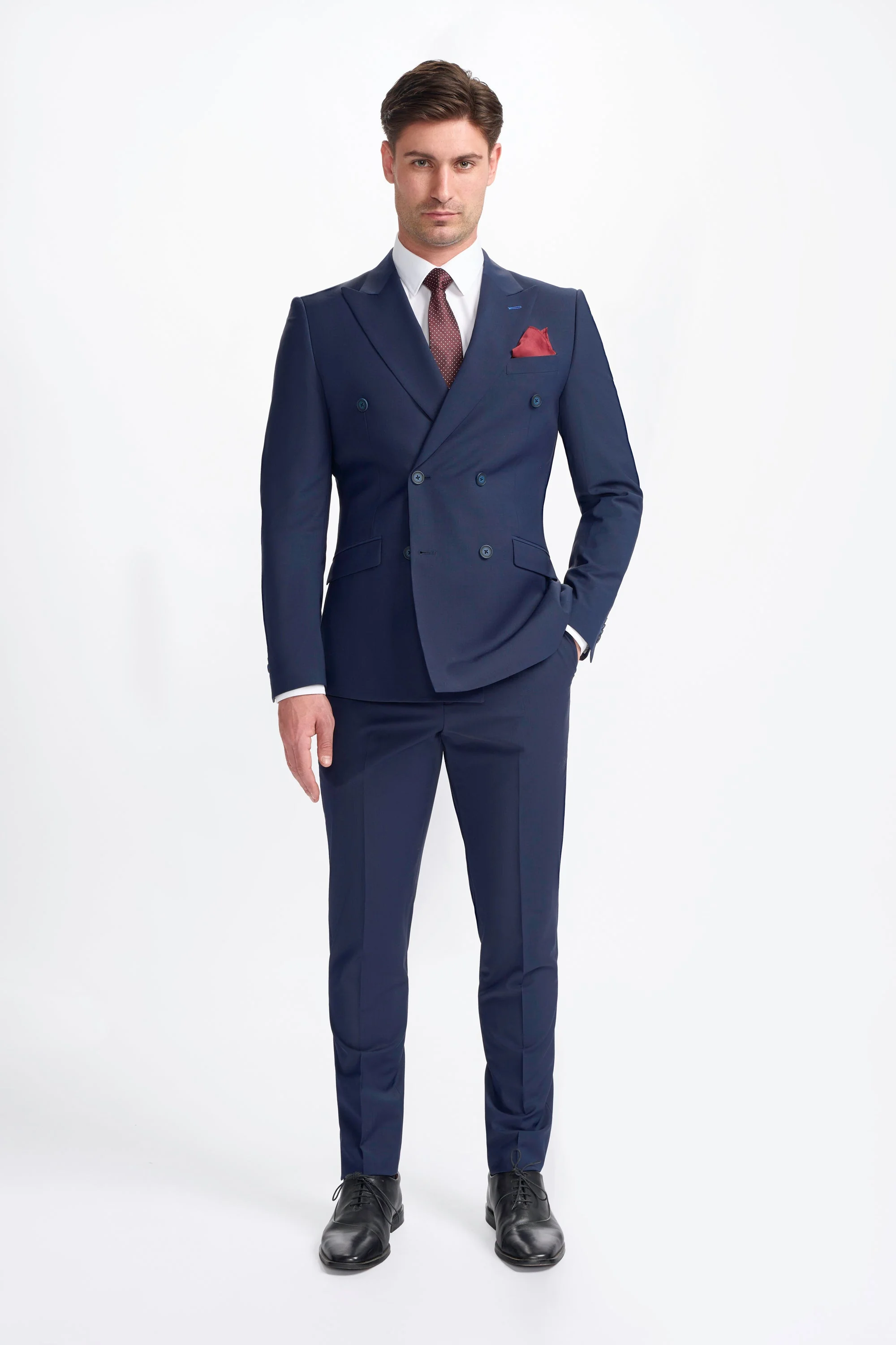 Bond Navy Double Breasted Two Piece Suit thumbnail 2