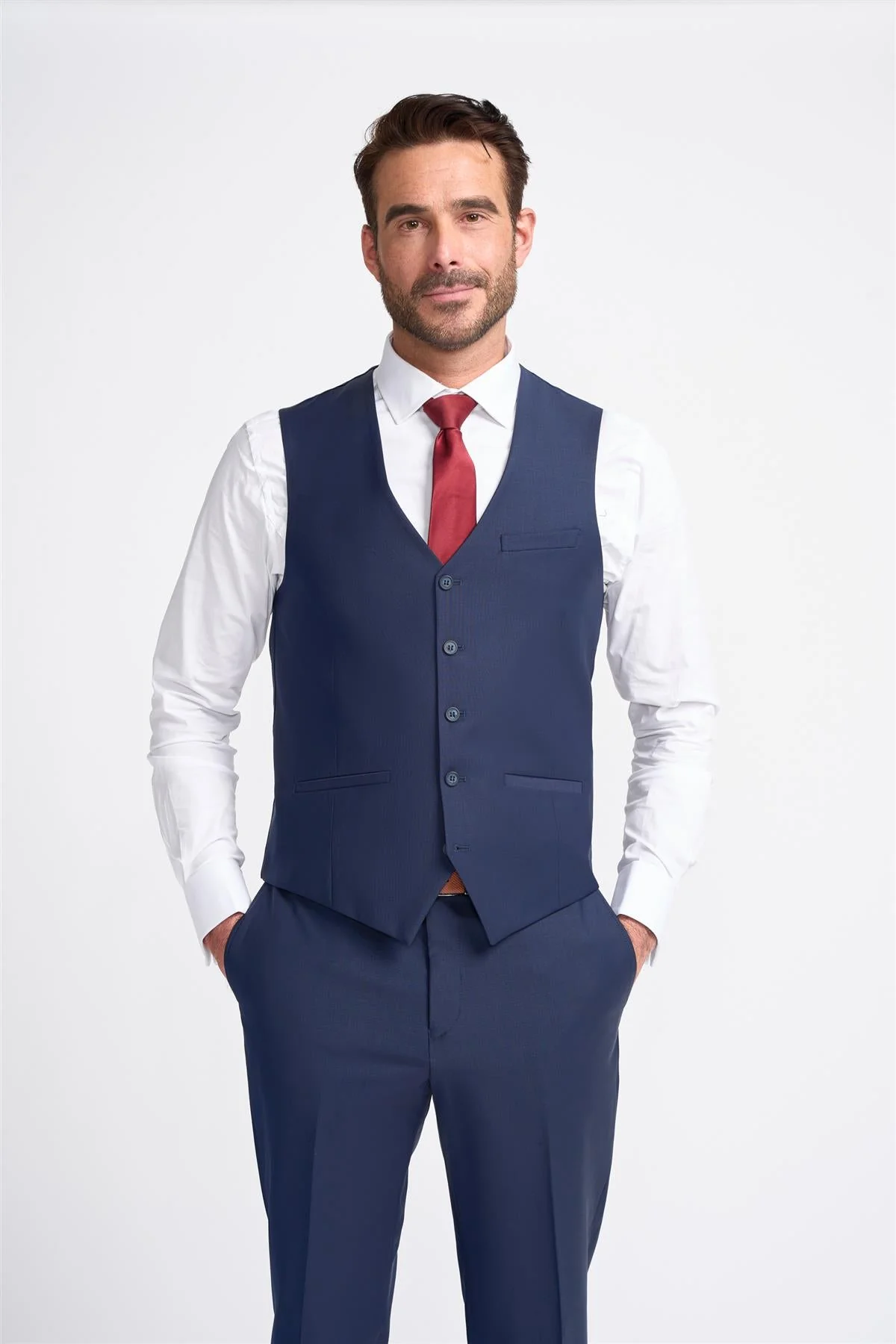 Bond Navy Waistcoat thumbnail 2