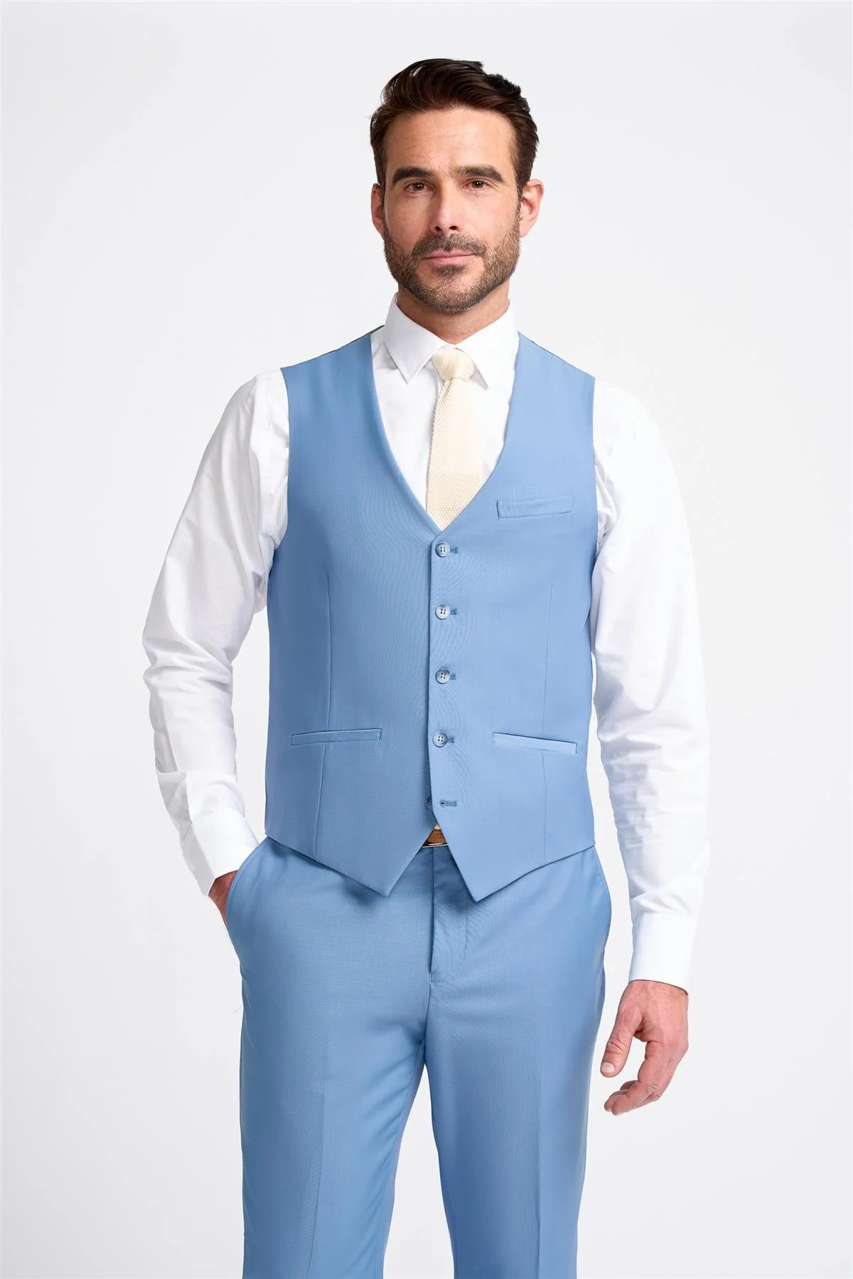 Bond Ocean Blue Waistcoat thumbnail 2