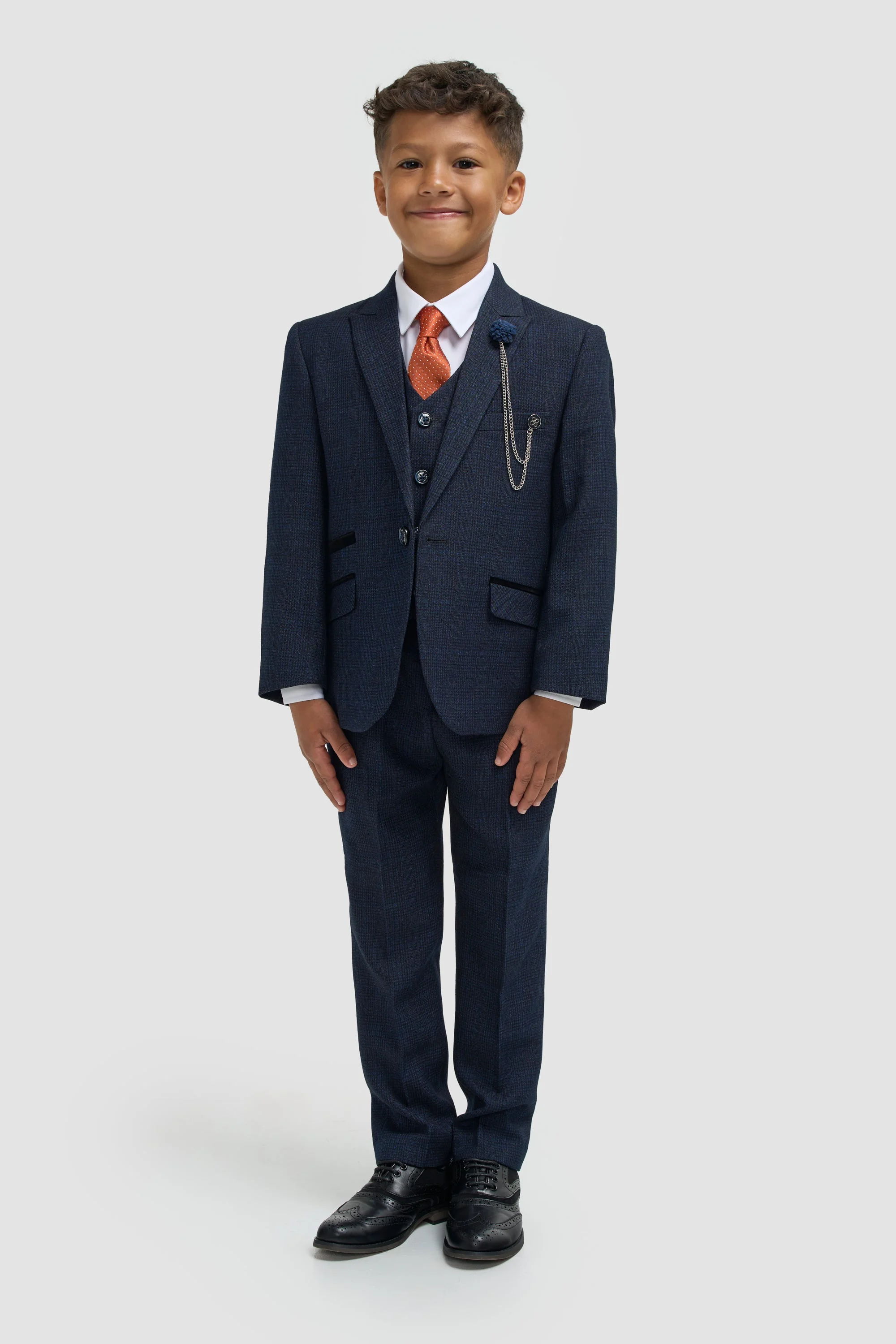 Boys Caridi Navy Three Piece Suit thumbnail 2