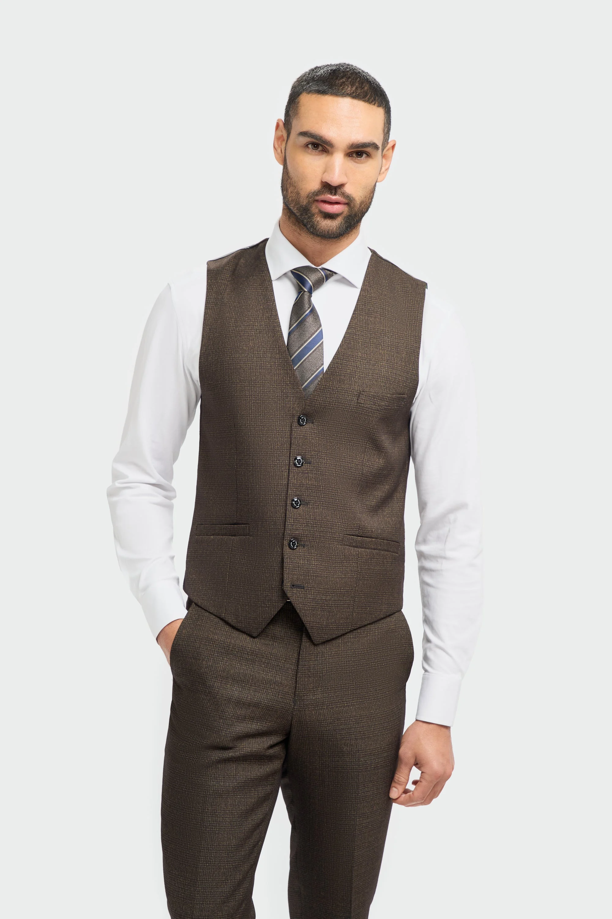 Caridi Brown Waistcoat thumbnail 2