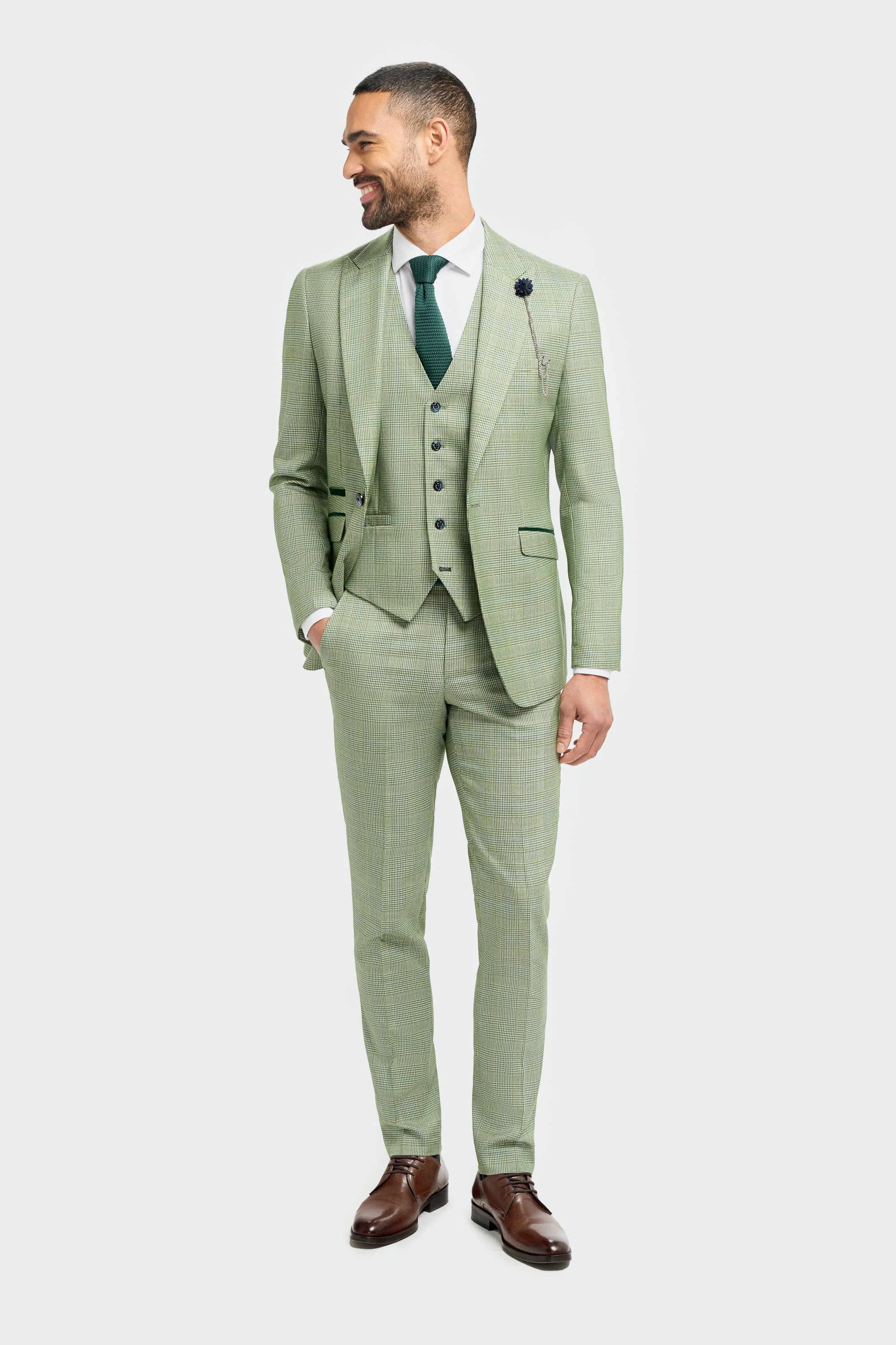 Caridi Sage Regular Check Three Piece Suit thumbnail 2