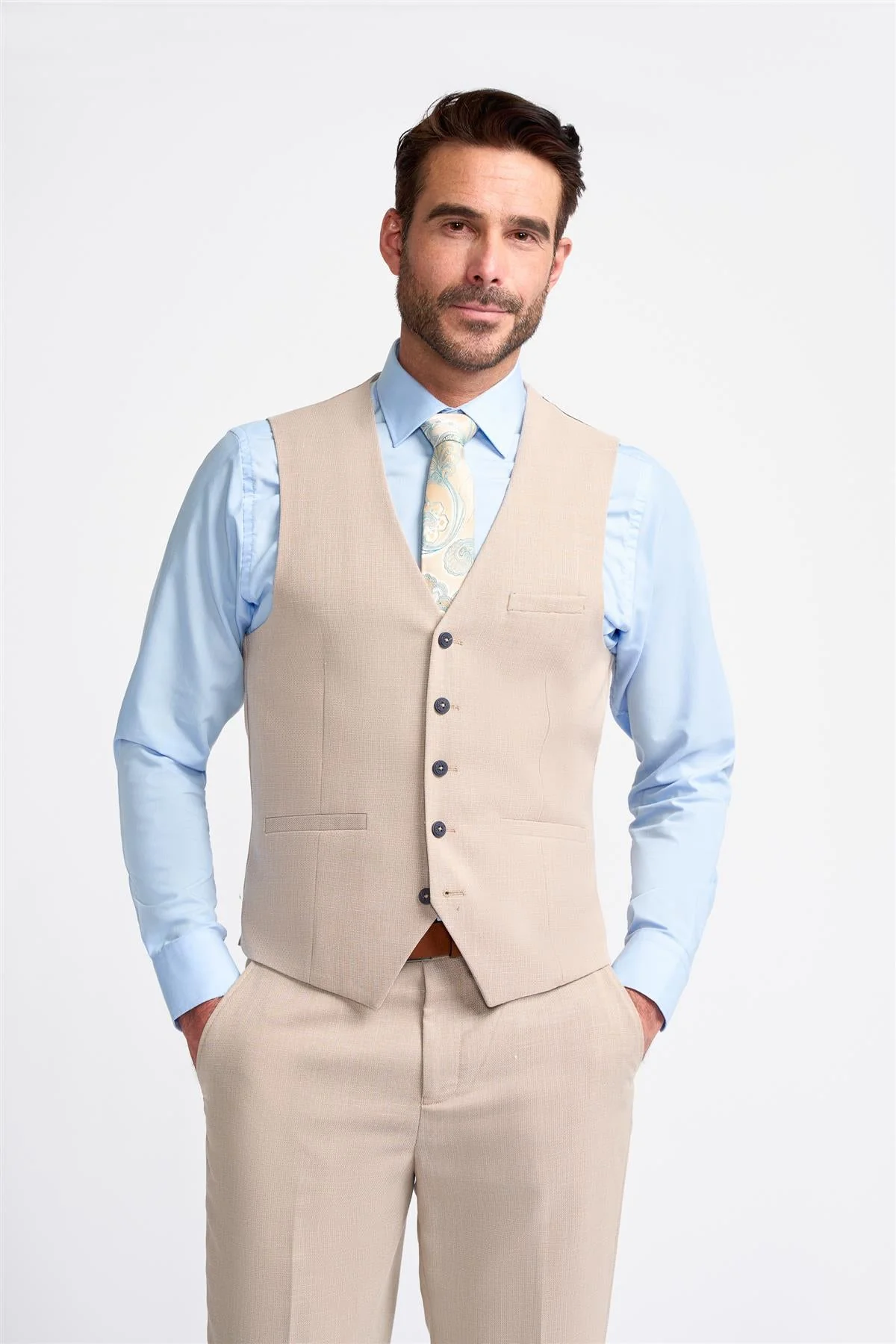 Miami Beige Waistcoat thumbnail 2