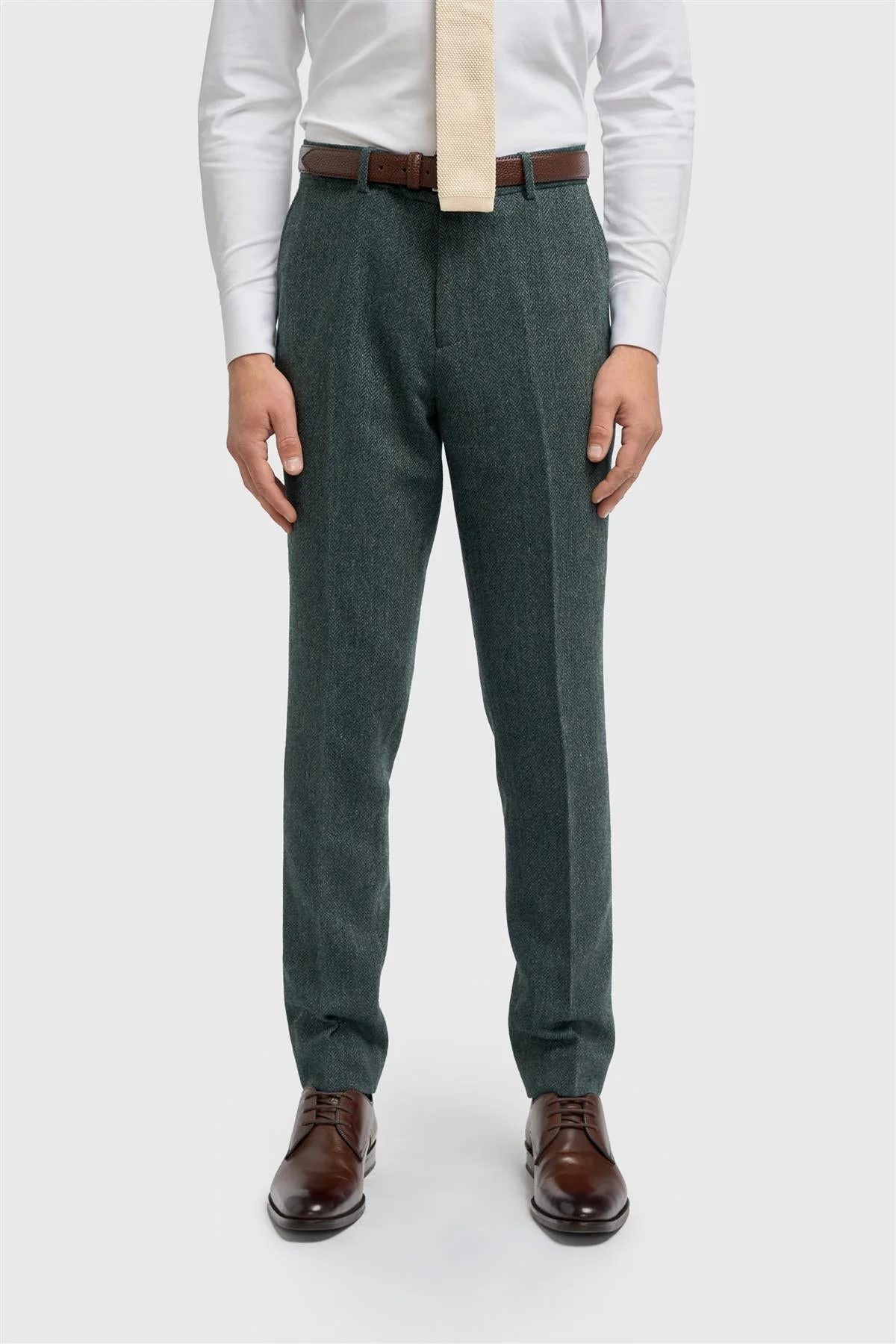 Thomas Lush Olive Tweed Trouser thumbnail 2