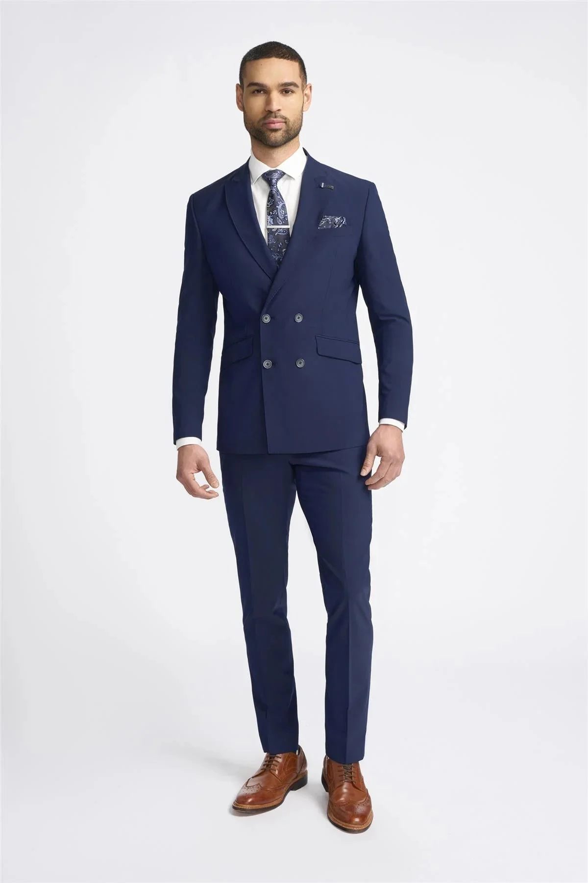 Victorious Double Breasted Navy Two Piece Suit thumbnail 2