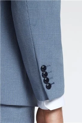 Marc Darcy Slim Fit Bromley Sky Blue Check Suit Jacket thumbnail 12