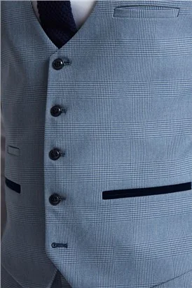 Marc Darcy Slim Fit Bromley Sky Blue Check Suit Jacket thumbnail 18