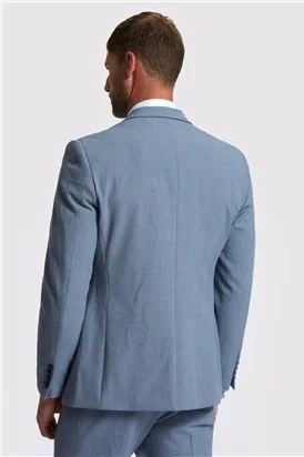 Marc Darcy Slim Fit Bromley Sky Blue Check Suit Jacket thumbnail 9