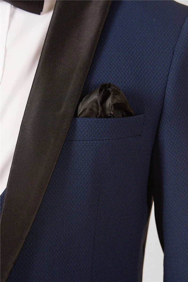 Marc Darcy Slim Fit Dalton Royal Blue Tuxedo Suit Jacket thumbnail 5