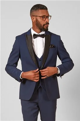 Marc Darcy Slim Fit Dalton Royal Blue Tuxedo Suit Jacket thumbnail 6
