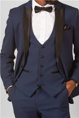 Marc Darcy Slim Fit Dalton Royal Blue Tuxedo Suit Jacket thumbnail 8