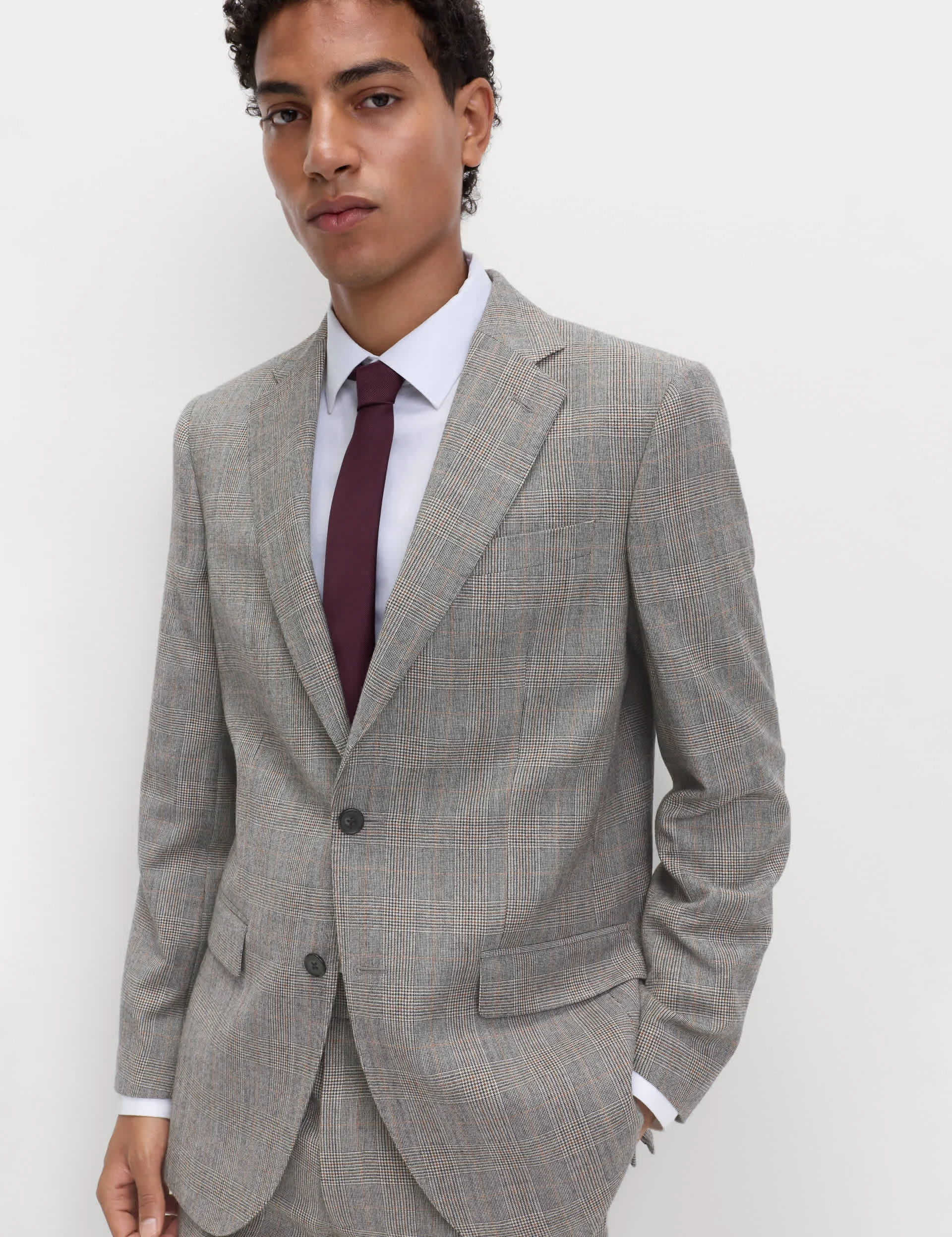 Regular Fit Pure Wool Check Suit Jacket thumbnail 3