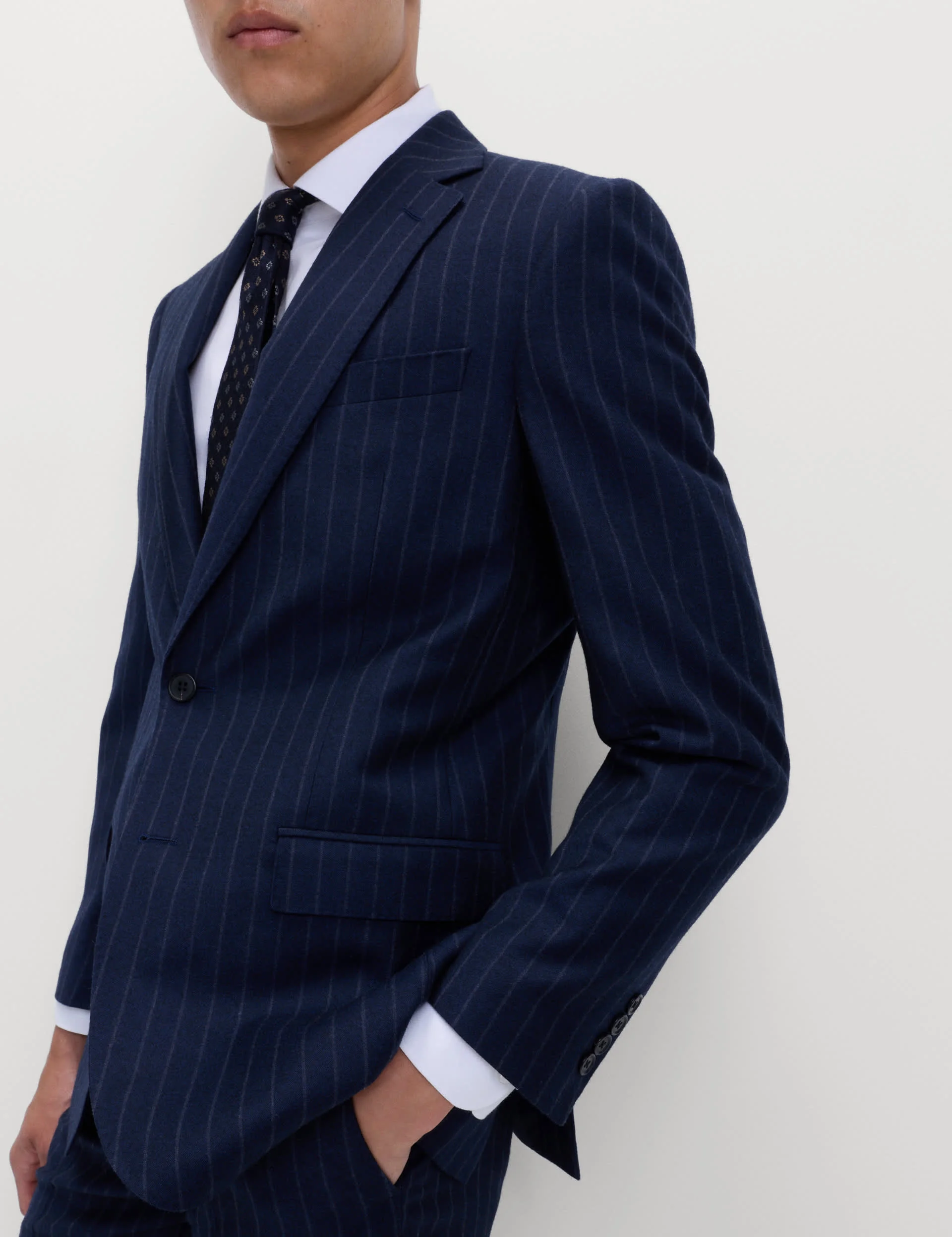 Regular Fit Pure Wool Pinstripe Suit Jacket thumbnail 3