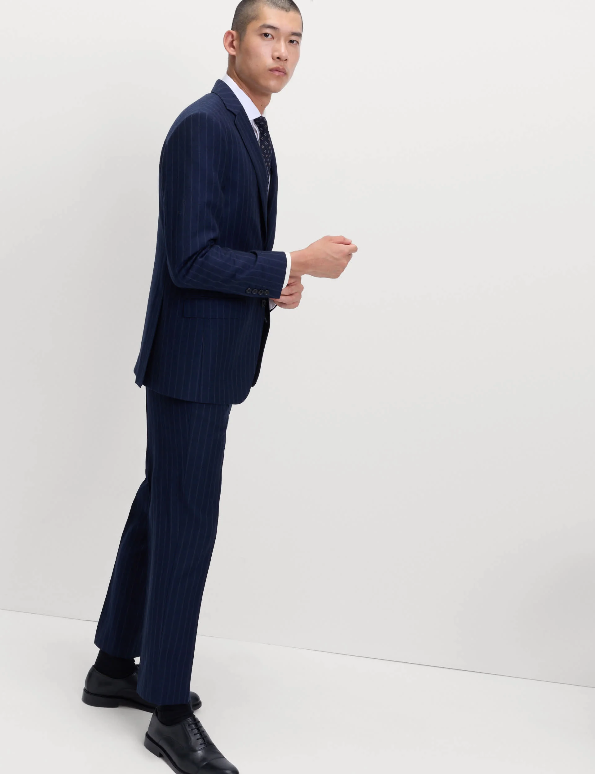 Regular Fit Pure Wool Pinstripe Suit Jacket thumbnail 7