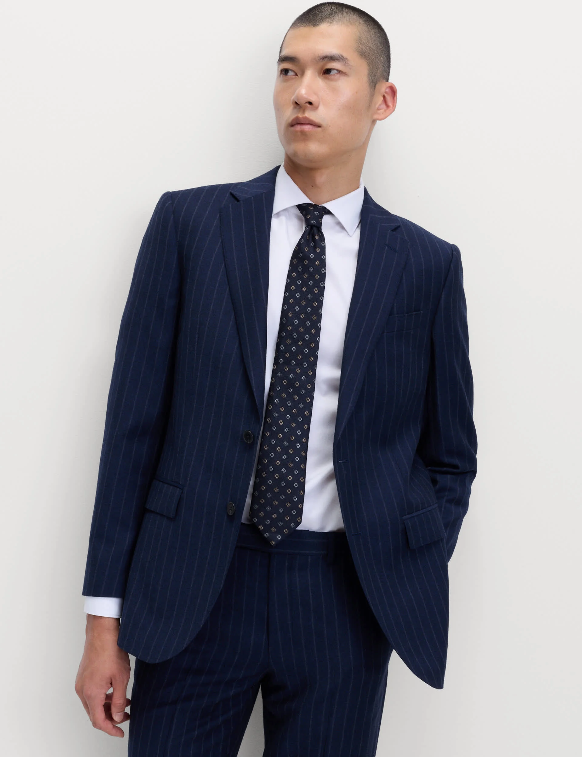 Regular Fit Pure Wool Pinstripe Suit Jacket thumbnail 9