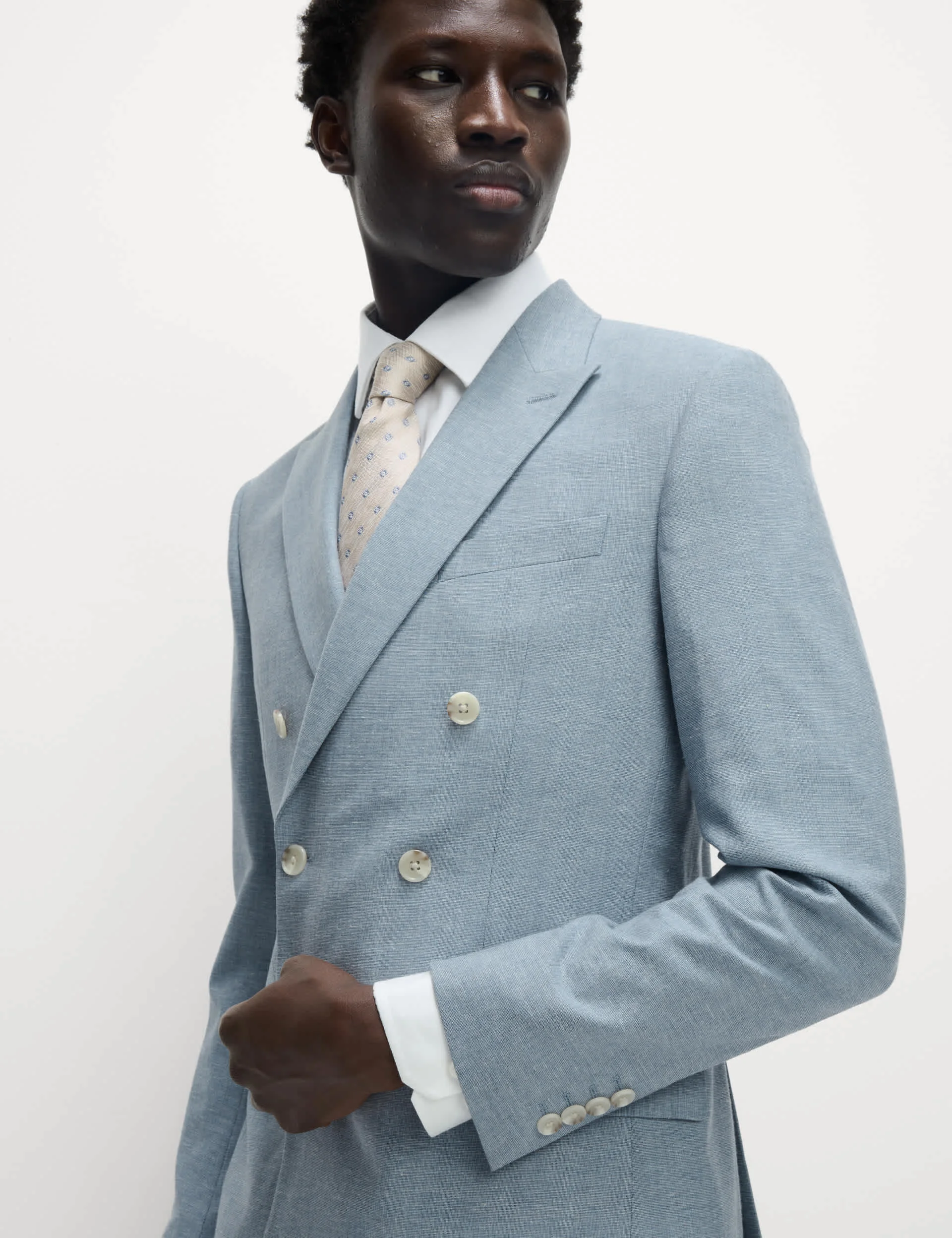 Slim Fit Double Breasted Suit Jacket thumbnail 3