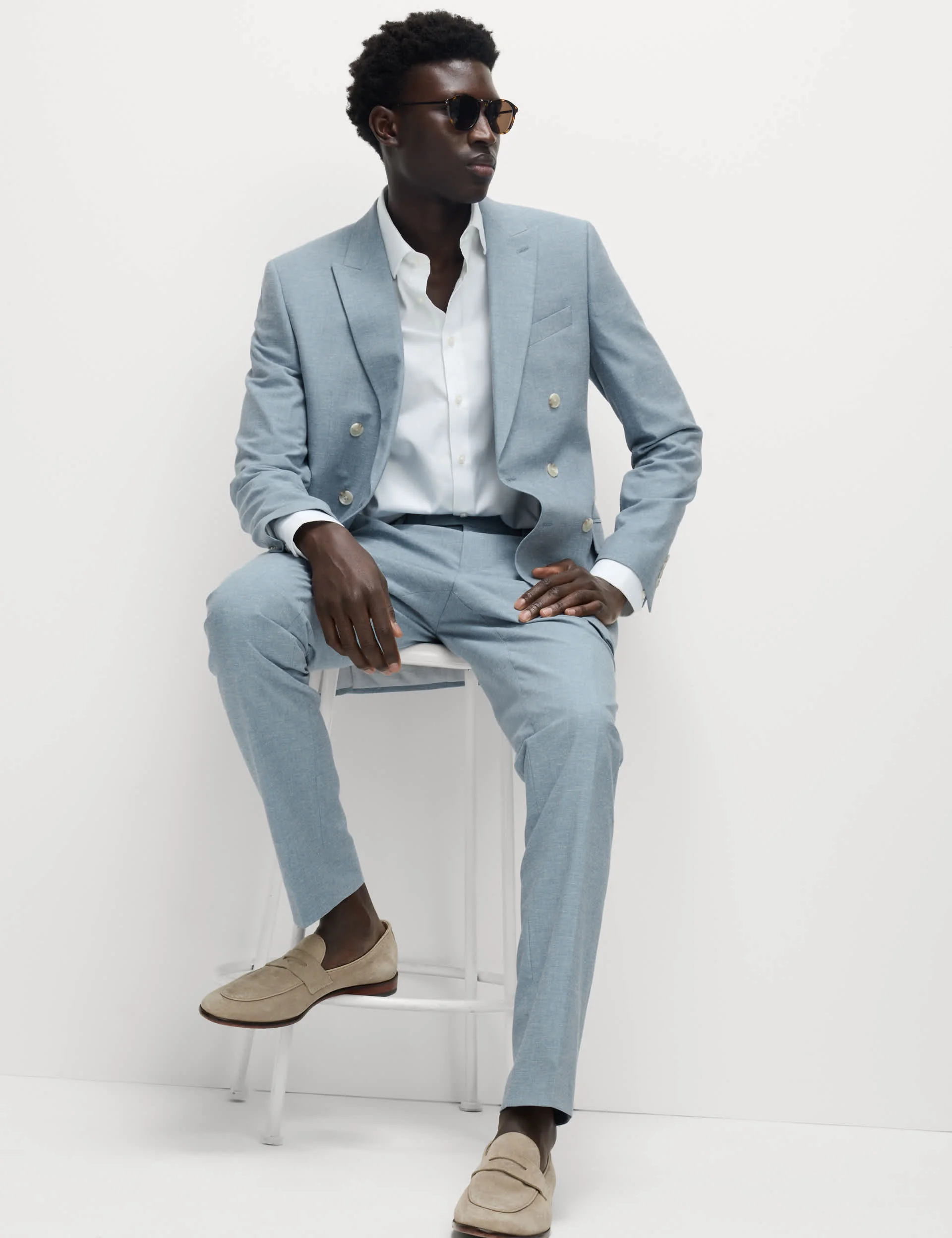 Slim Fit Double Breasted Suit Jacket thumbnail 7