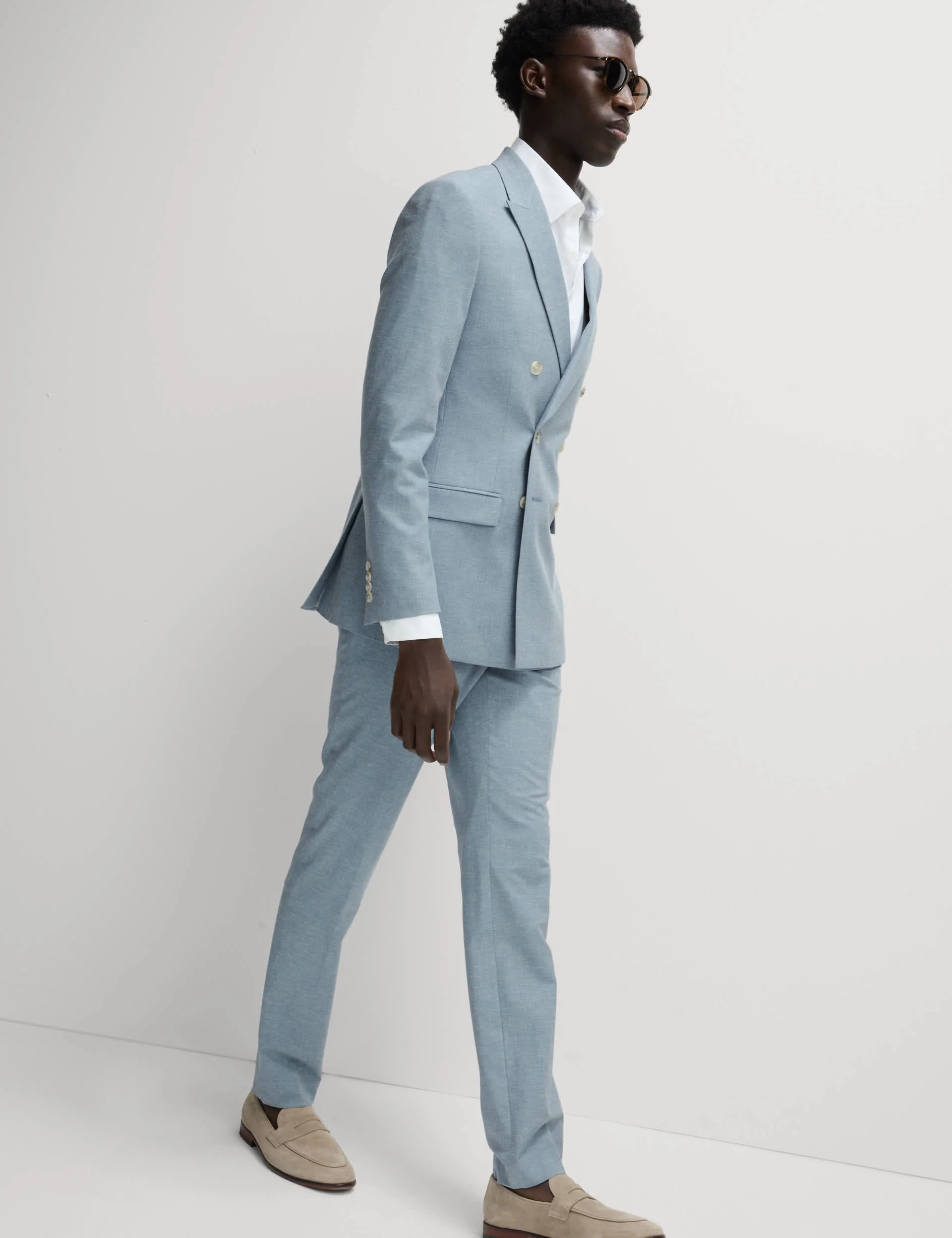 Slim Fit Double Breasted Suit Jacket thumbnail 10