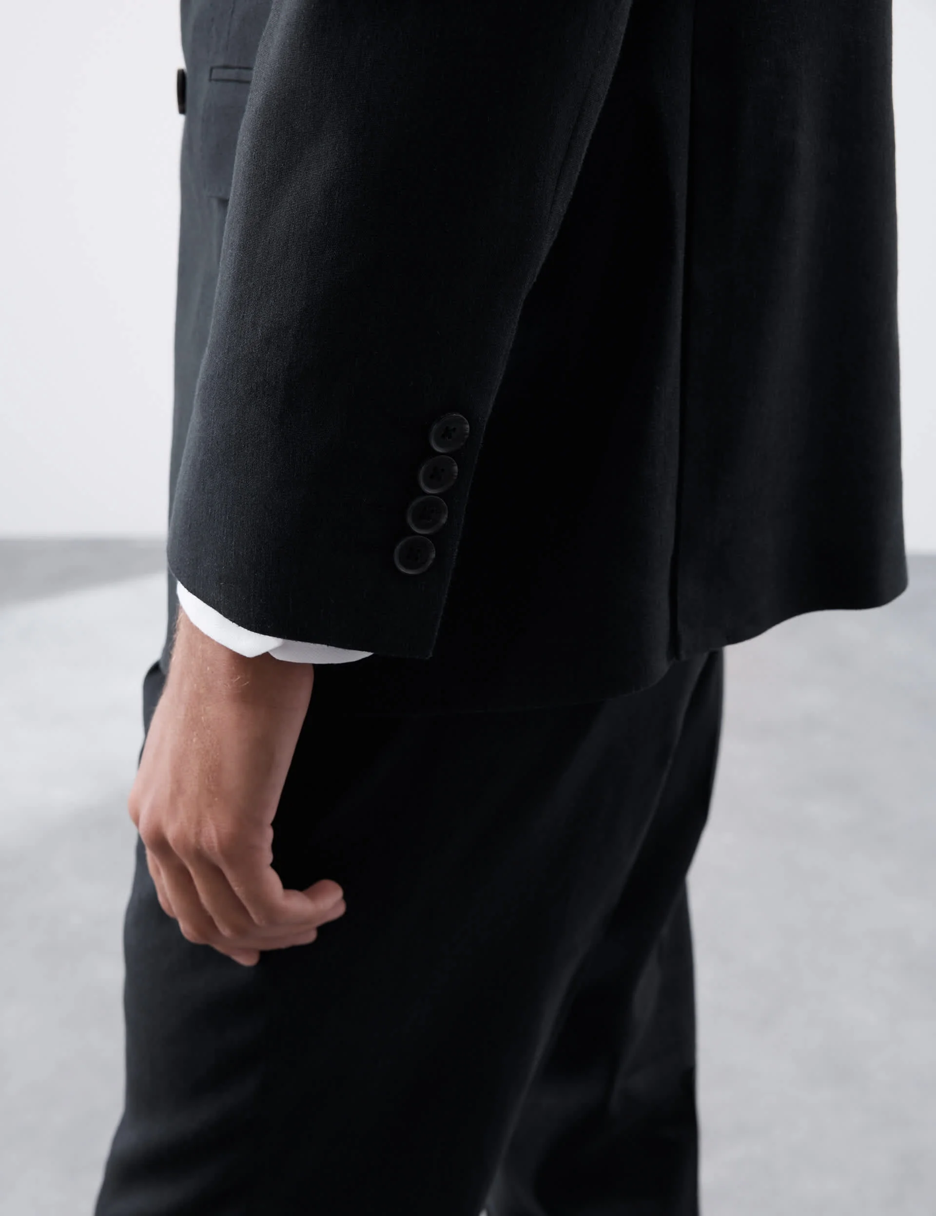 Tailored Fit Italian Performance Linen Blend Double Breasted Suit Jacket thumbnail 7