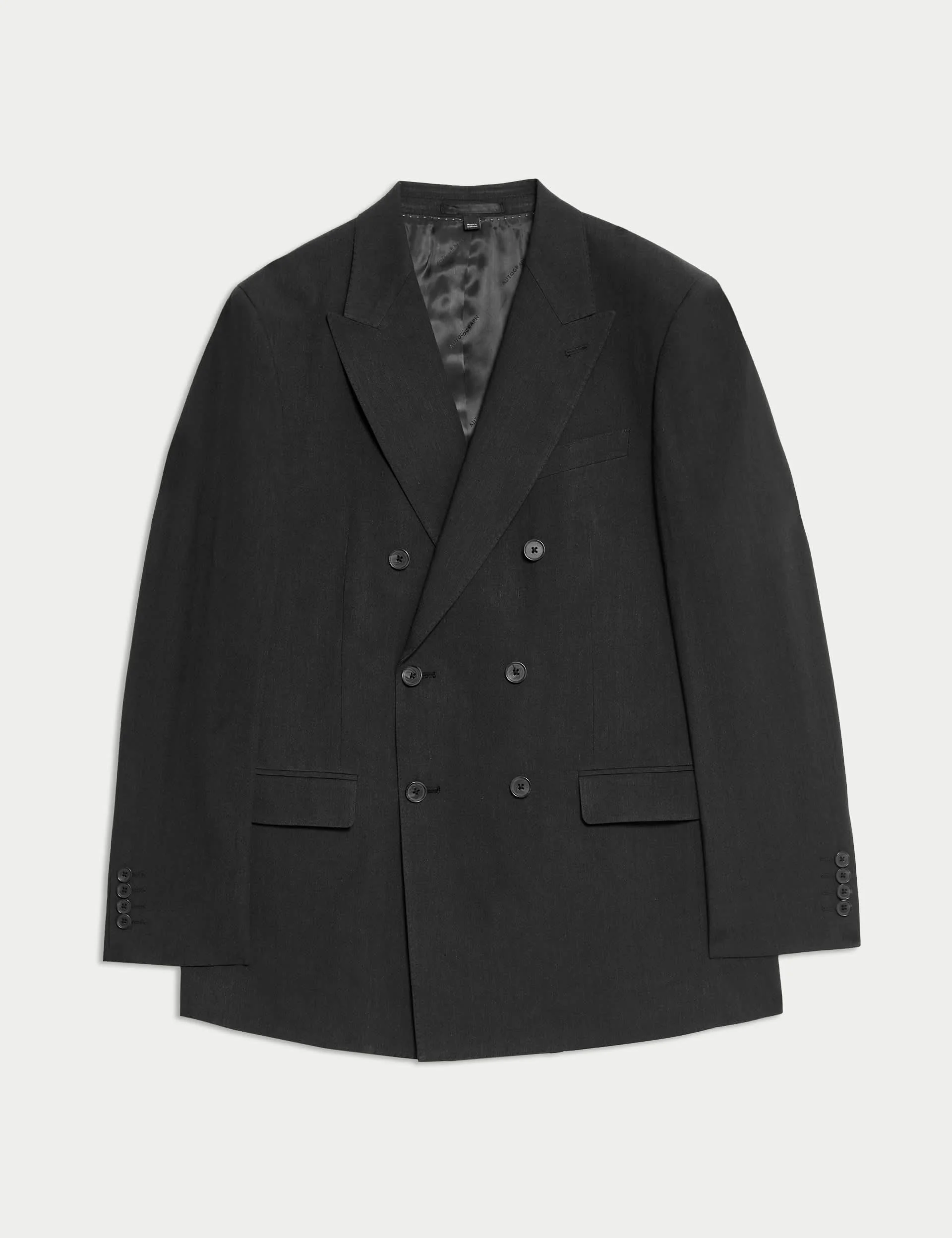 Tailored Fit Italian Performance Linen Blend Double Breasted Suit Jacket thumbnail 11