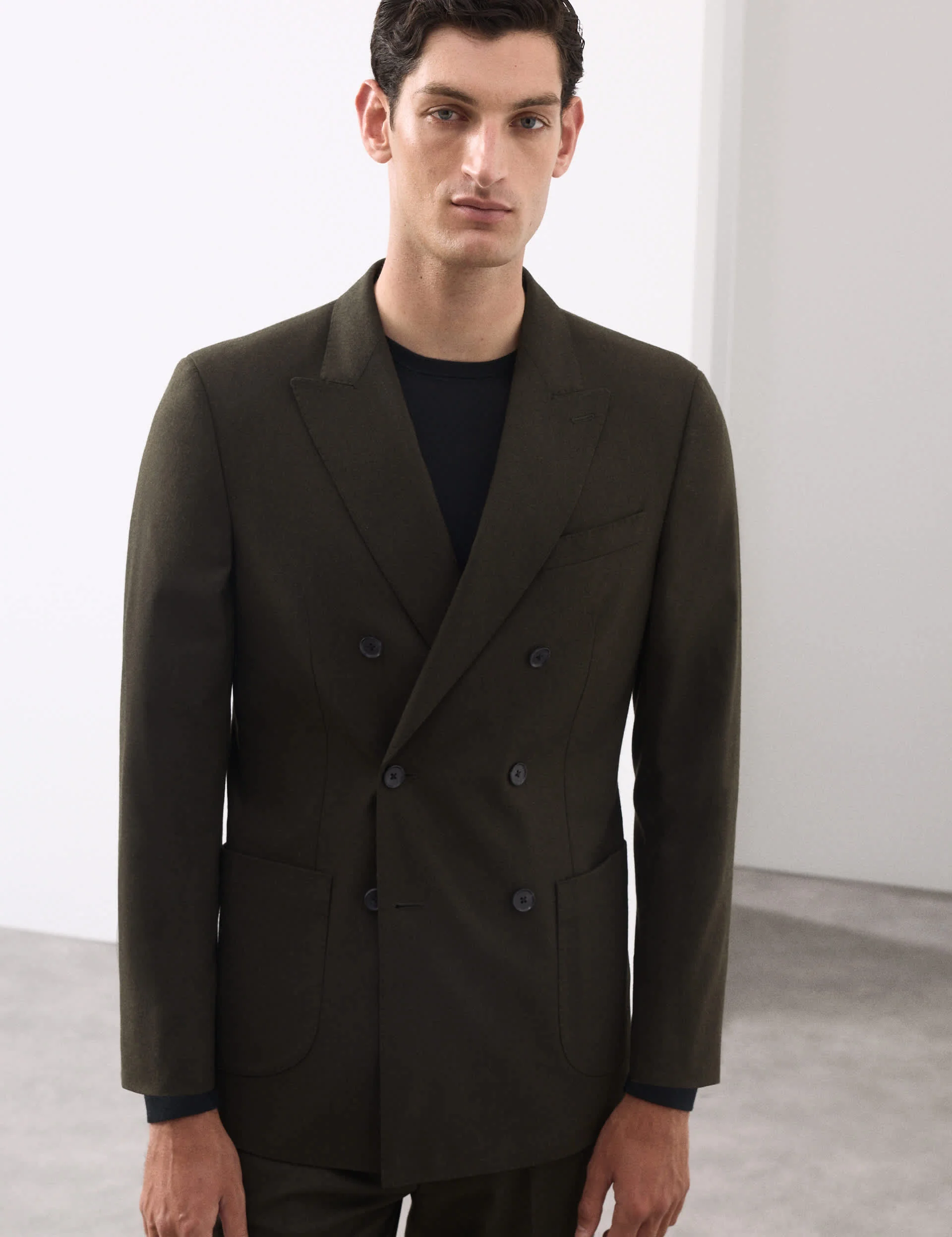 Tailored Fit Italian Wool Blend Performance Suit Jacket thumbnail 7