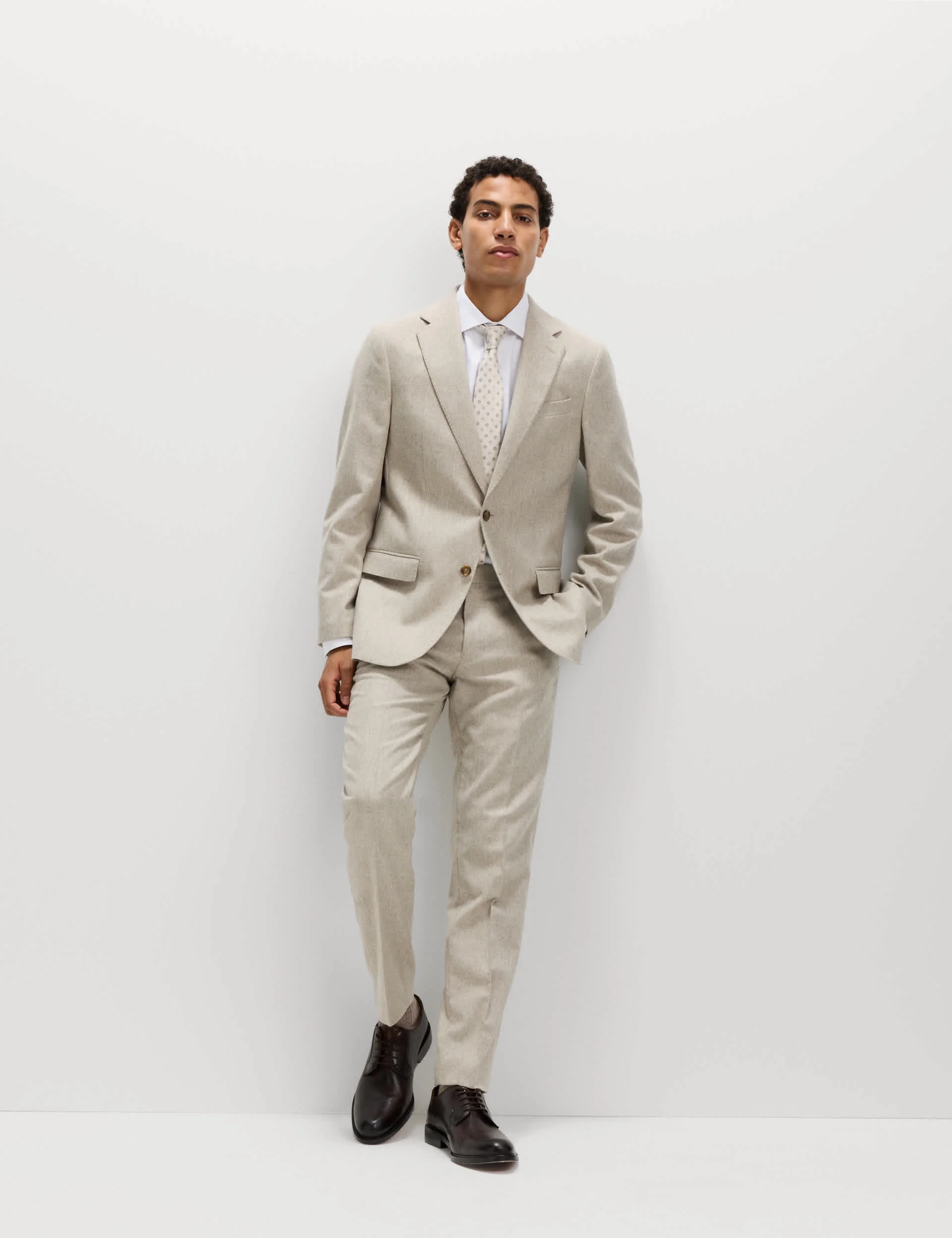 Tailored Fit Wool Rich Tweed Suit Jacket thumbnail 8