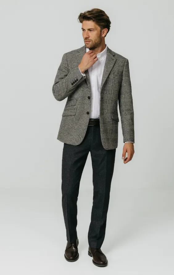 Black and Cream Prince of Wales Check Tweed Jacket thumbnail 3