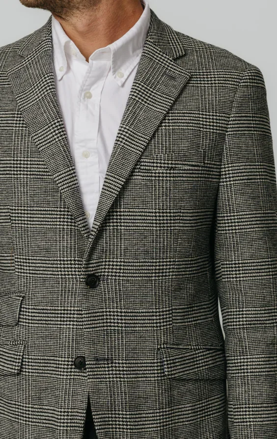 Black and Cream Prince of Wales Check Tweed Jacket thumbnail 5