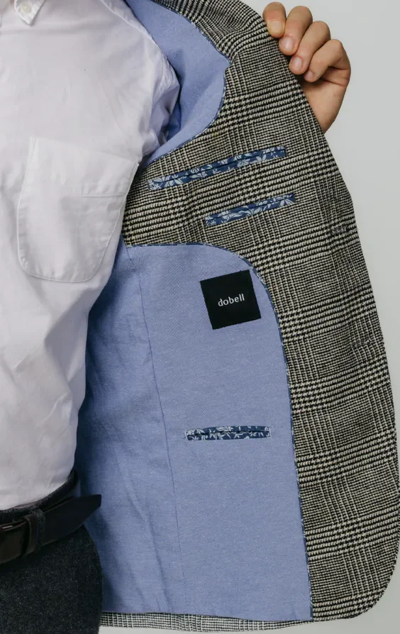 Black and Cream Prince of Wales Check Tweed Jacket thumbnail 6