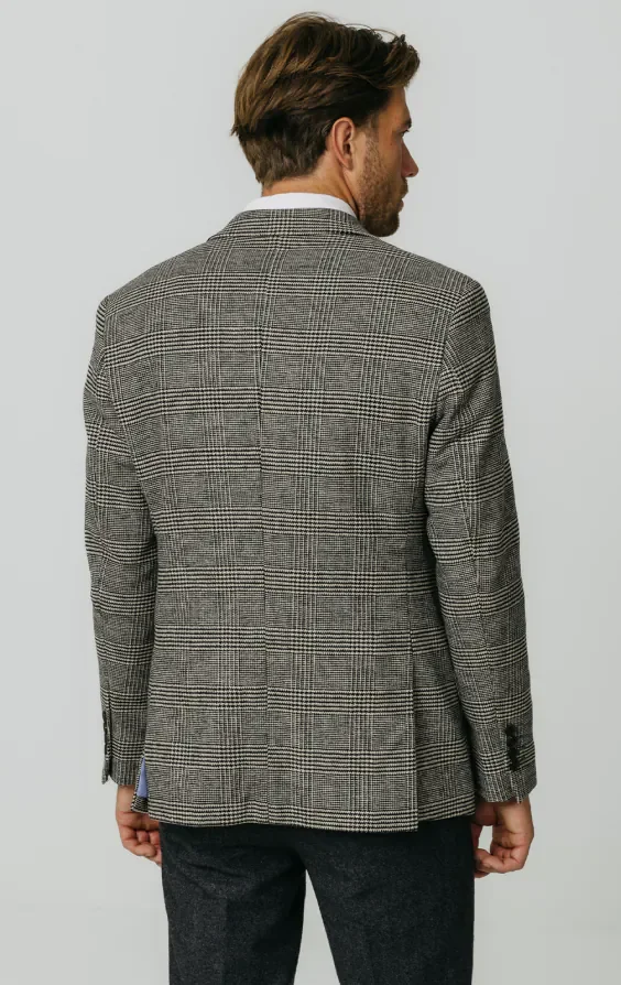 Black and Cream Prince of Wales Check Tweed Jacket thumbnail 7