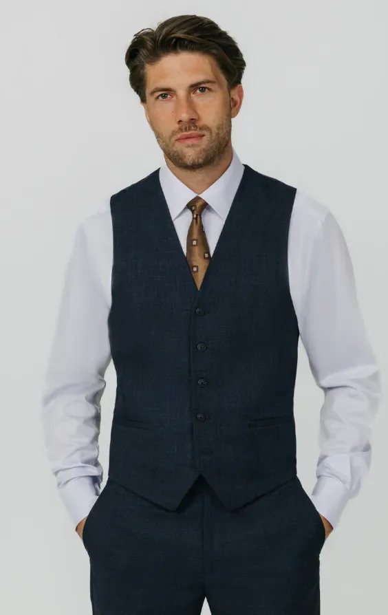 Blue Weave Waistcoat thumbnail 2