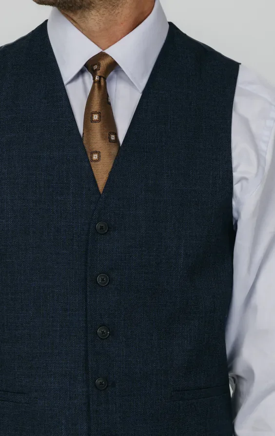 Blue Weave Waistcoat thumbnail 3