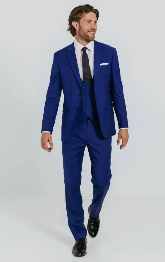 Bright Blue 3 Piece Suit thumbnail 3