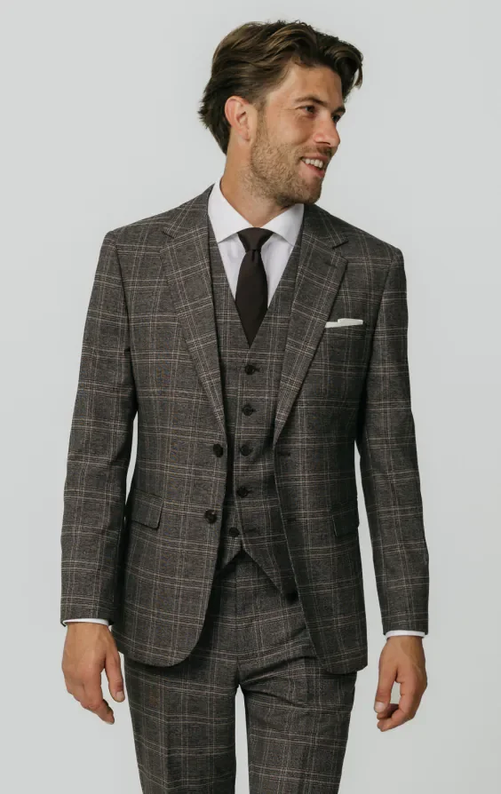Brown Check 3 Piece Suit thumbnail 2
