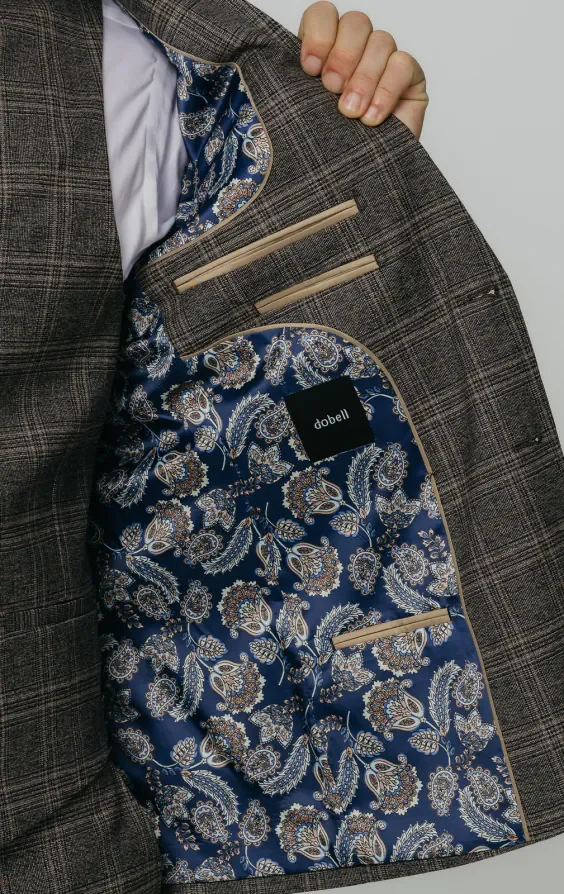 Brown Check 3 Piece Suit thumbnail 6