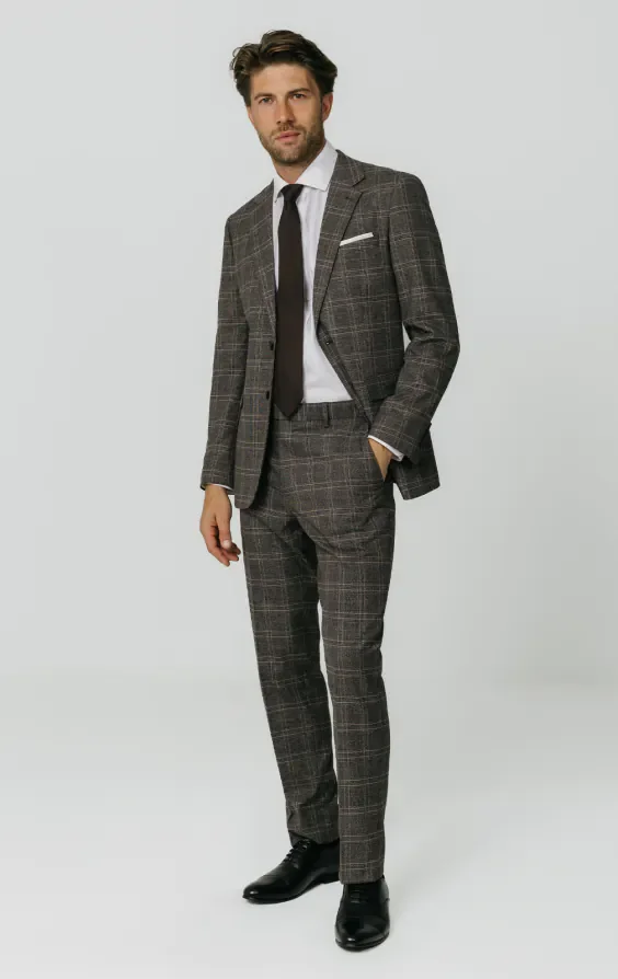 Brown Check Suit Jacket thumbnail 3