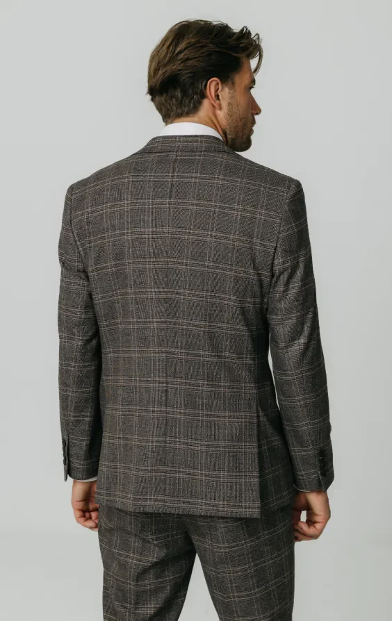 Brown Check Suit Jacket thumbnail 7