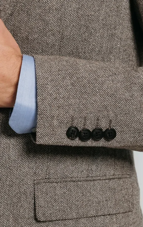 Brown Herringbone Tweed Suit thumbnail 5