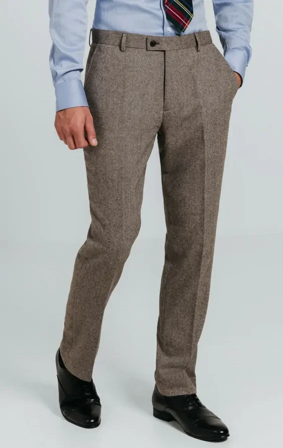 Brown Herringbone Tweed Suit thumbnail 8